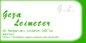 geza leimeter business card